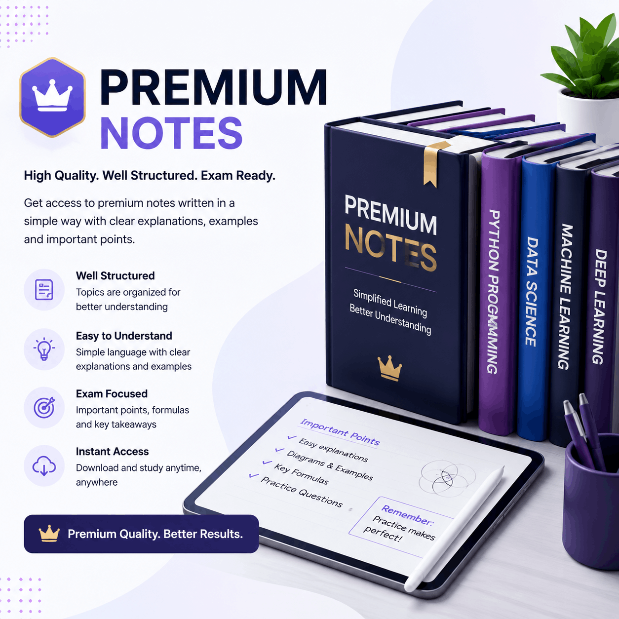 Premium notes featuring high-quality study materials, structured learning resources, and exam-focused notes for students.
